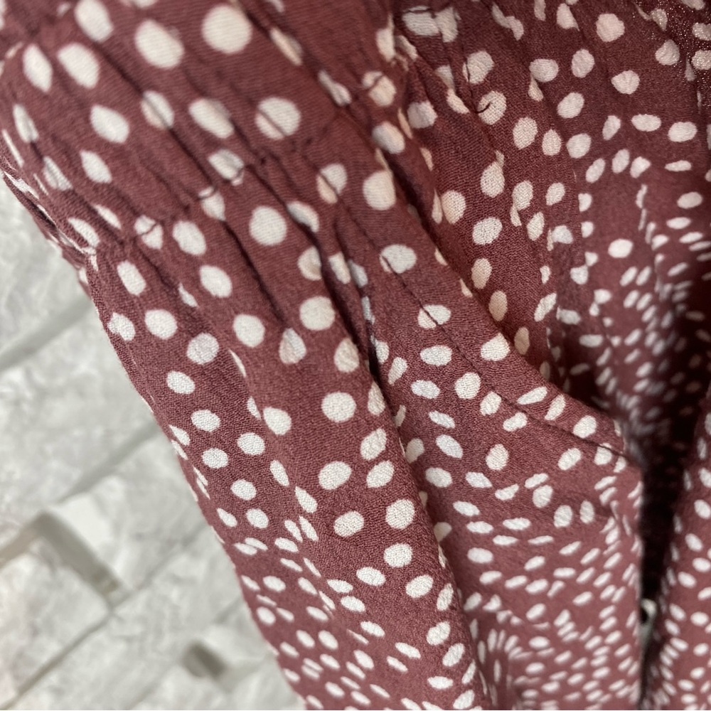 Express Polka Dot Open Back Romper Size Medium - image 4